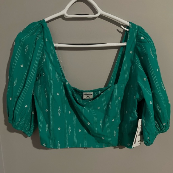 Hurley Green & White Top XL NWT - Picture 1 of 7
